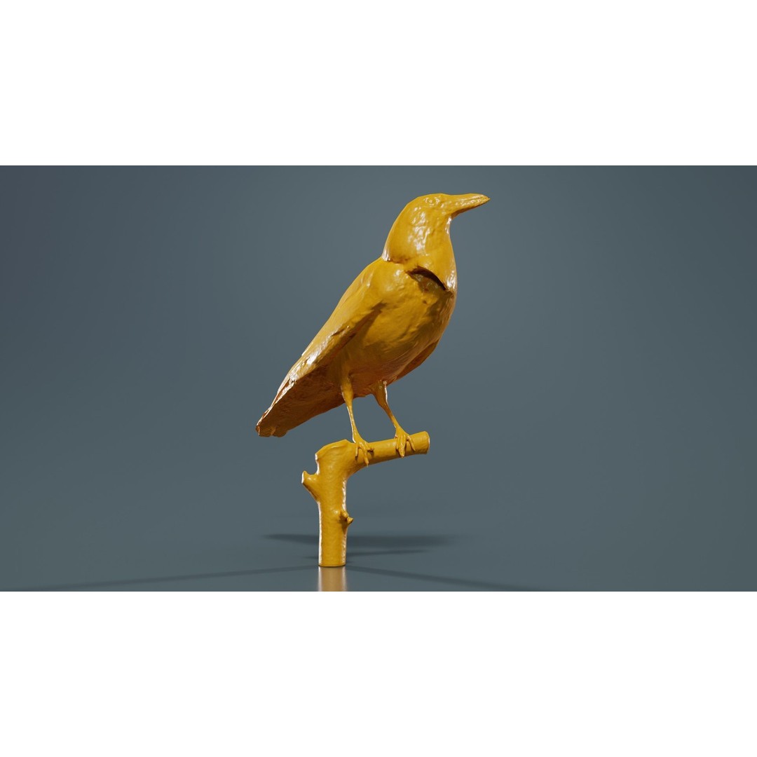 Hooded Crow 3D Model – Low Poly Game Asset, PBR Textures, FBX - View 14