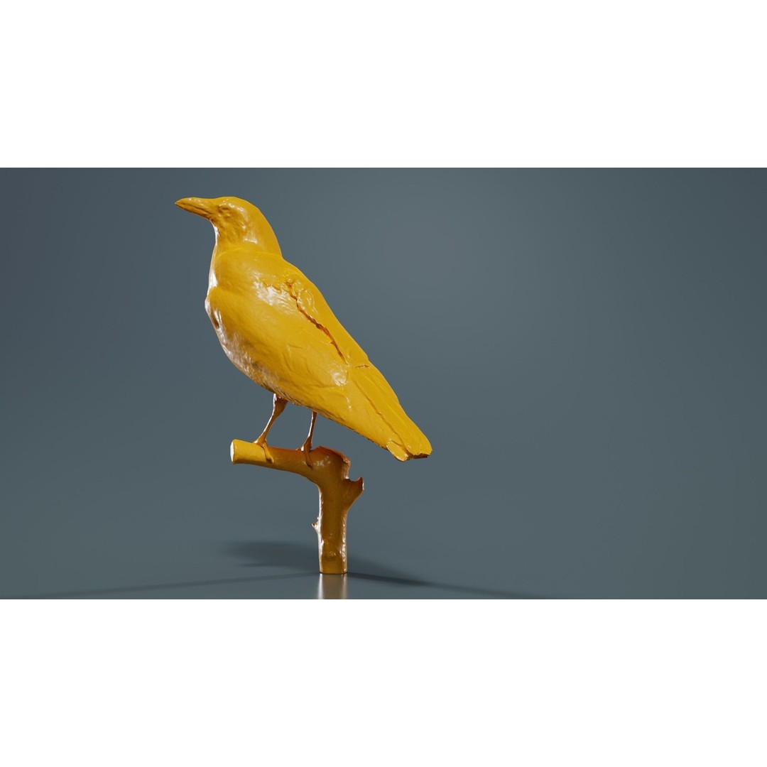 Hooded Crow 3D Model – Low Poly Game Asset, PBR Textures, FBX - View 15