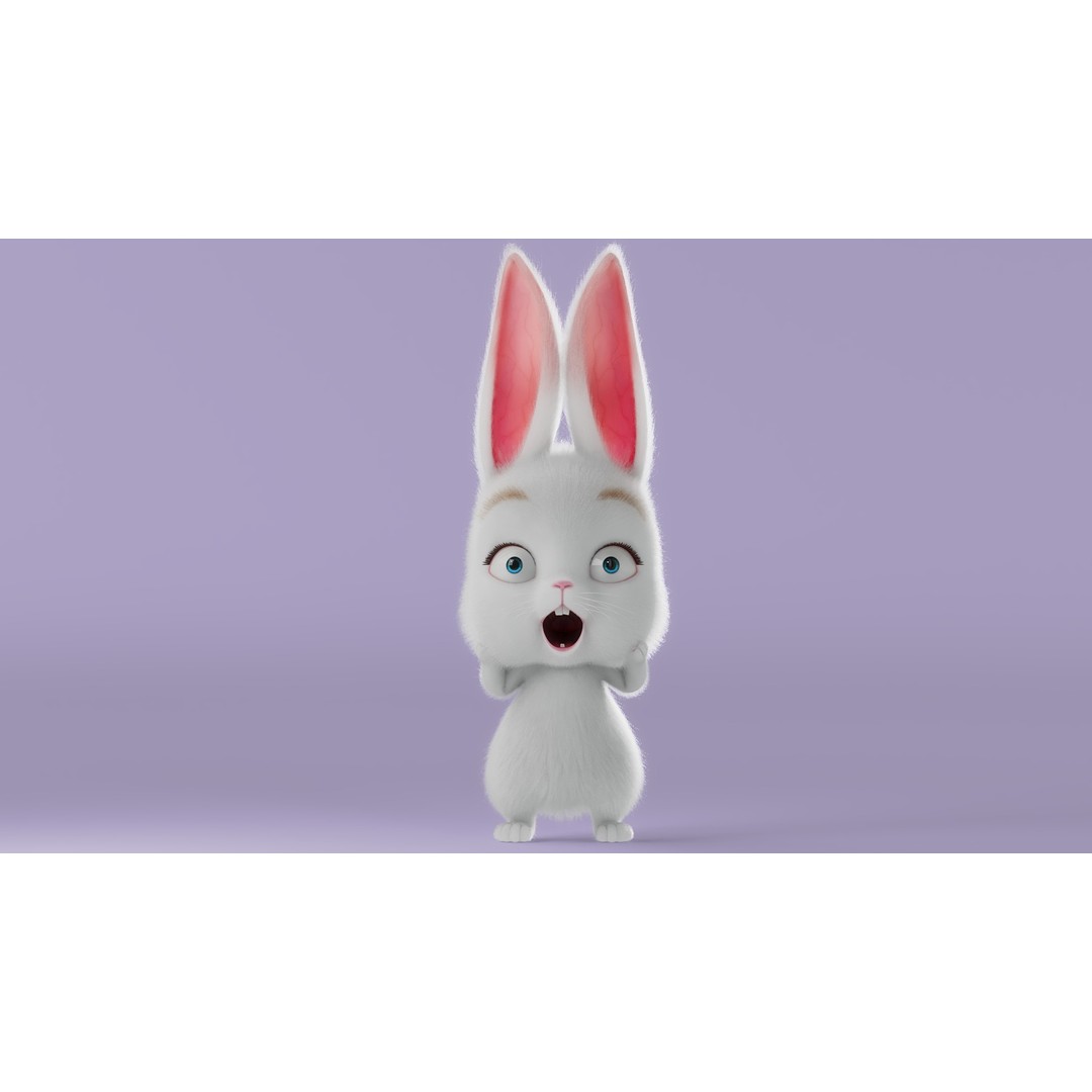 Cartoon Rabbit 3D Model – Rigged Character with PBR Textures - View 10