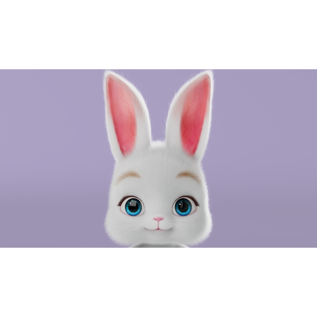 Cartoon Rabbit 3D Model – Rigged Character with PBR Textures - View 11