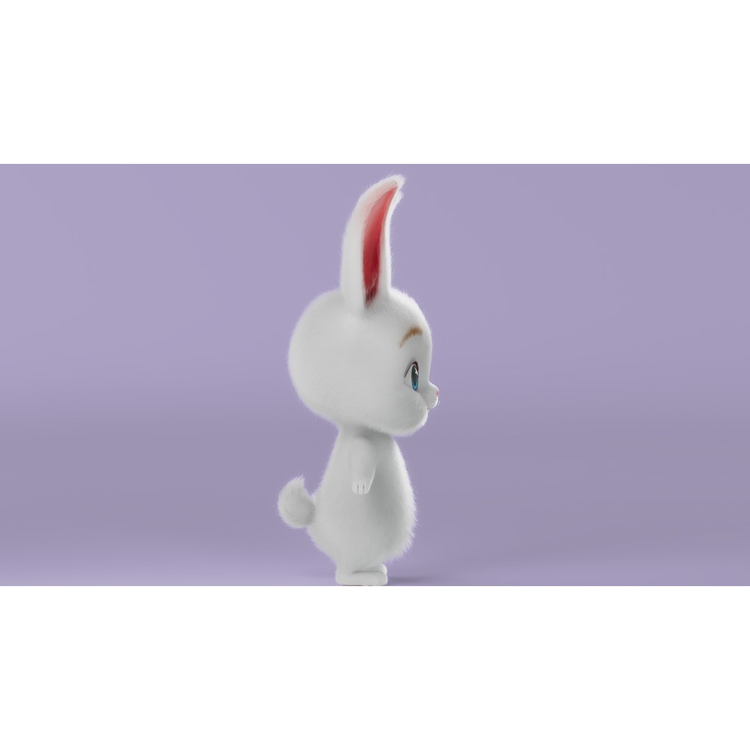 Cartoon Rabbit 3D Model – Rigged Character with PBR Textures - View 14