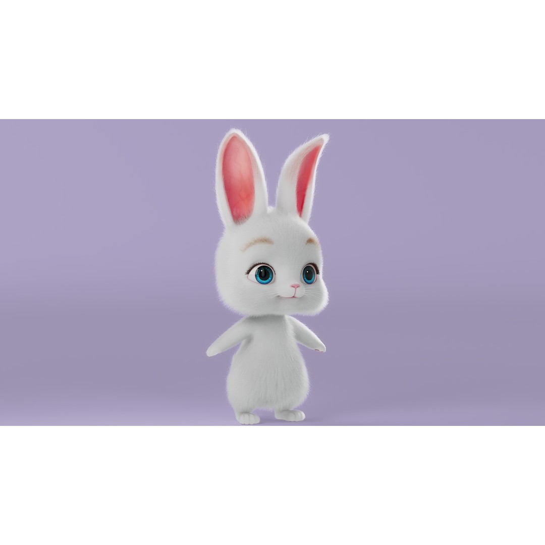 Cartoon Rabbit 3D Model – Rigged Character with PBR Textures - View 17