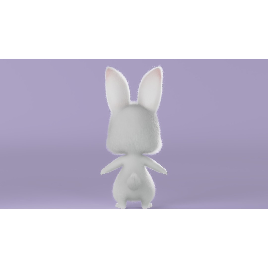Cartoon Rabbit 3D Model – Rigged Character with PBR Textures - View 19