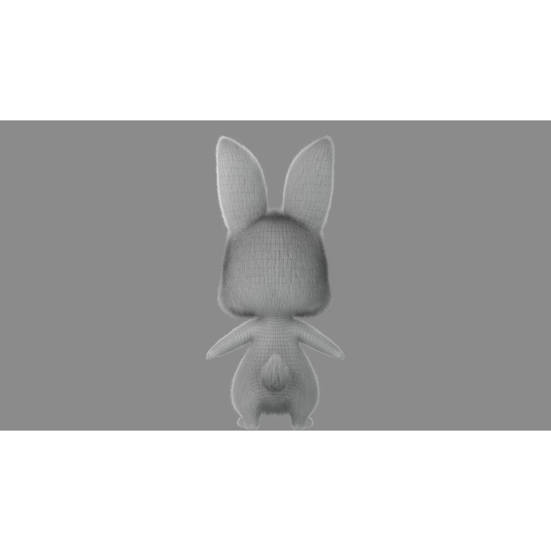 Cartoon Rabbit 3D Model – Rigged Character with PBR Textures - View 22