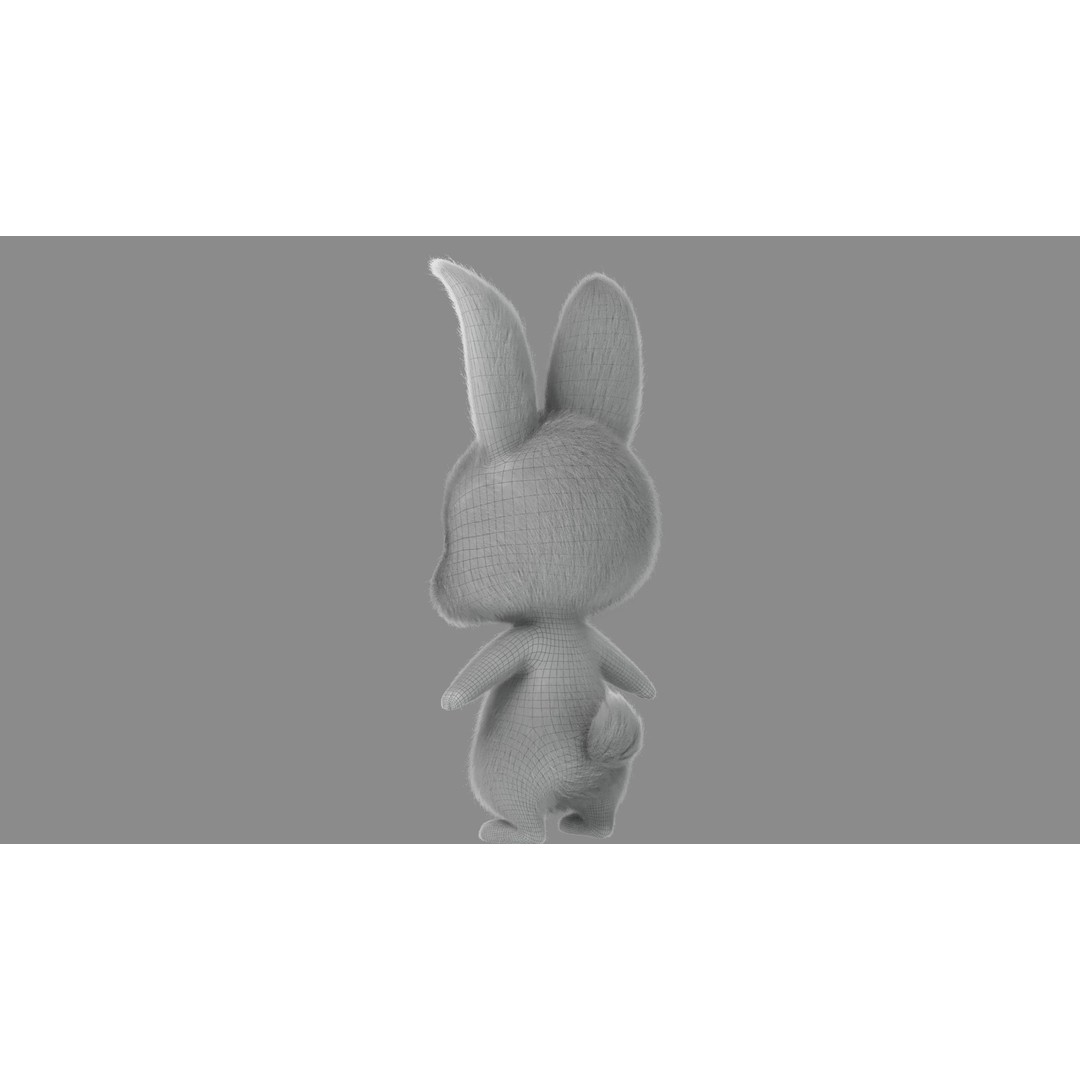Cartoon Rabbit 3D Model – Rigged Character with PBR Textures - View 24