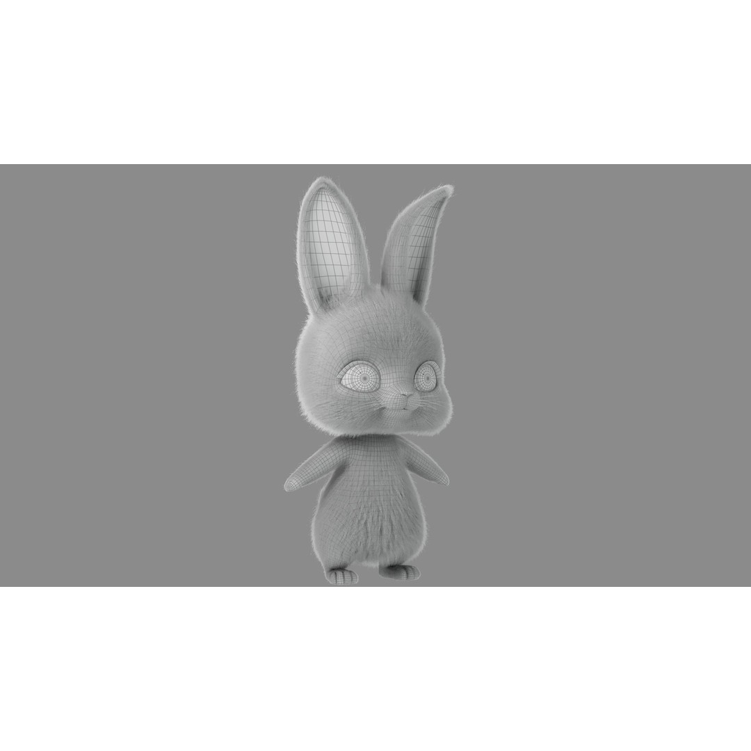 Cartoon Rabbit 3D Model – Rigged Character with PBR Textures - View 26