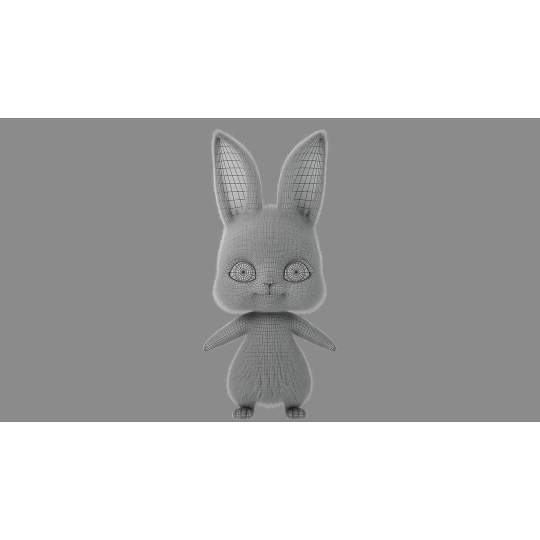 Cartoon Rabbit 3D Model – Rigged Character with PBR Textures - View 27