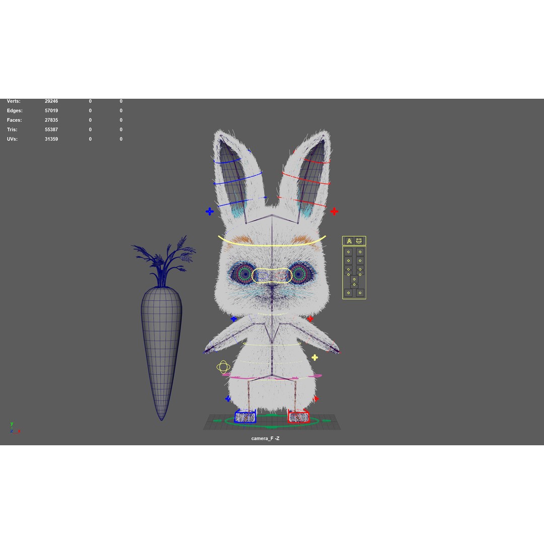 Cartoon Rabbit 3D Model – Rigged Character with PBR Textures - View 28