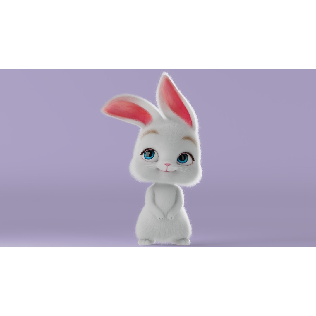 Cartoon Rabbit 3D Model – Rigged Character with PBR Textures - View 6