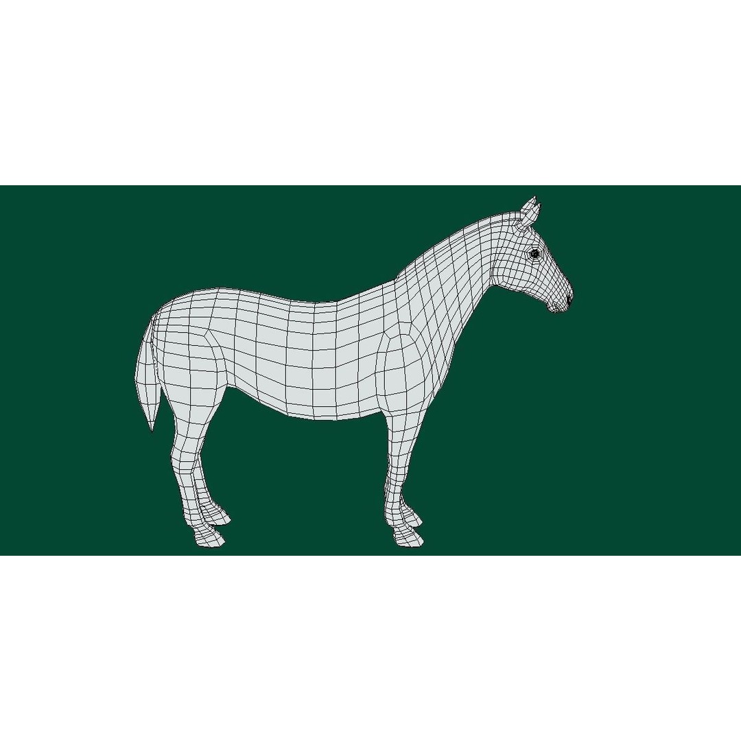 American Quarter Horse 3D Model – Low Poly Game Asset, FBX, PBR - View 10