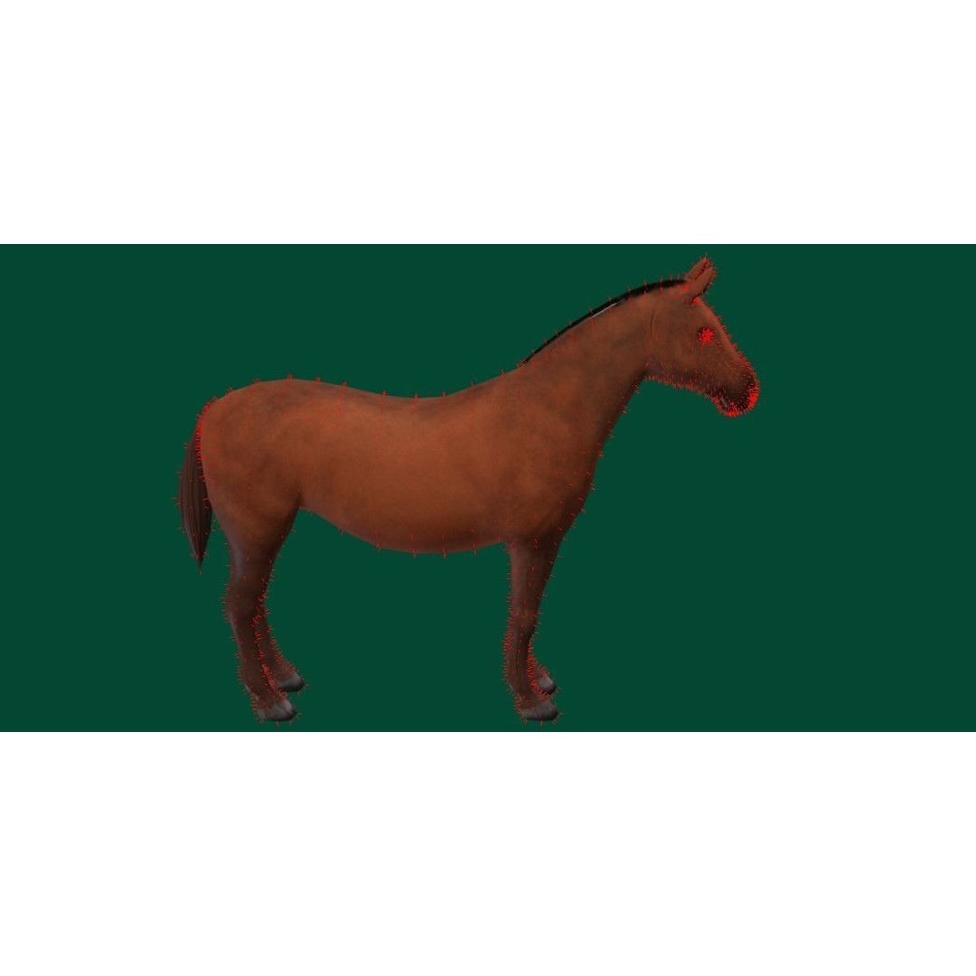American Quarter Horse 3D Model – Low Poly Game Asset, FBX, PBR - View 11