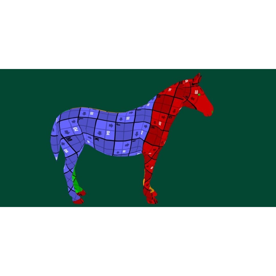 American Quarter Horse 3D Model – Low Poly Game Asset, FBX, PBR - View 12