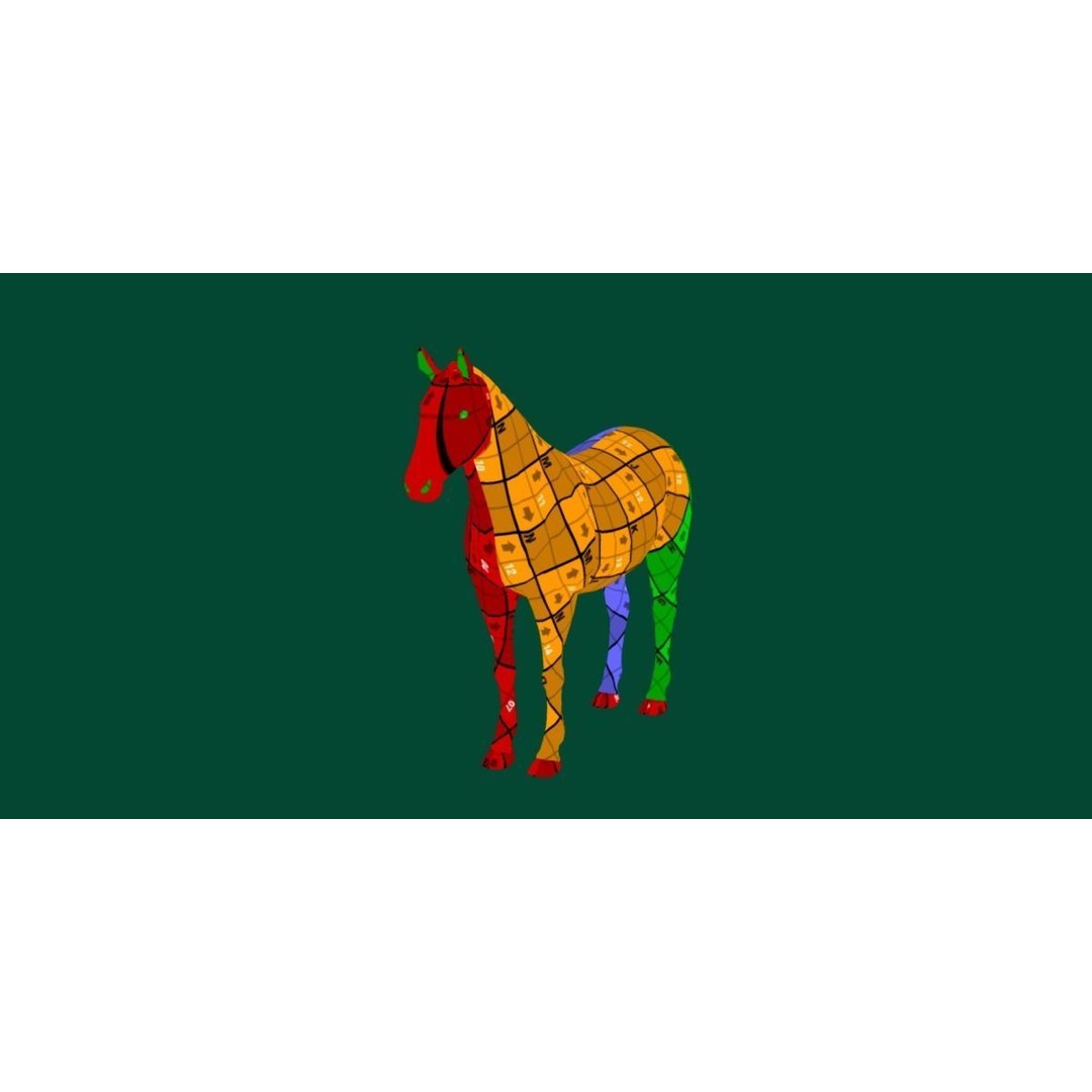 American Quarter Horse 3D Model – Low Poly Game Asset, FBX, PBR - View 13