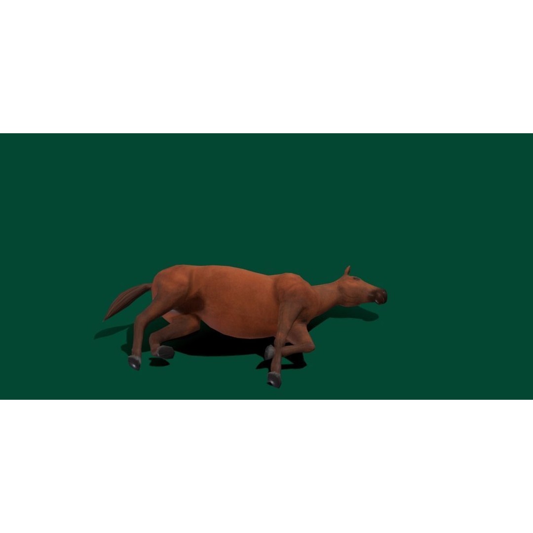 American Quarter Horse 3D Model – Low Poly Game Asset, FBX, PBR - View 17