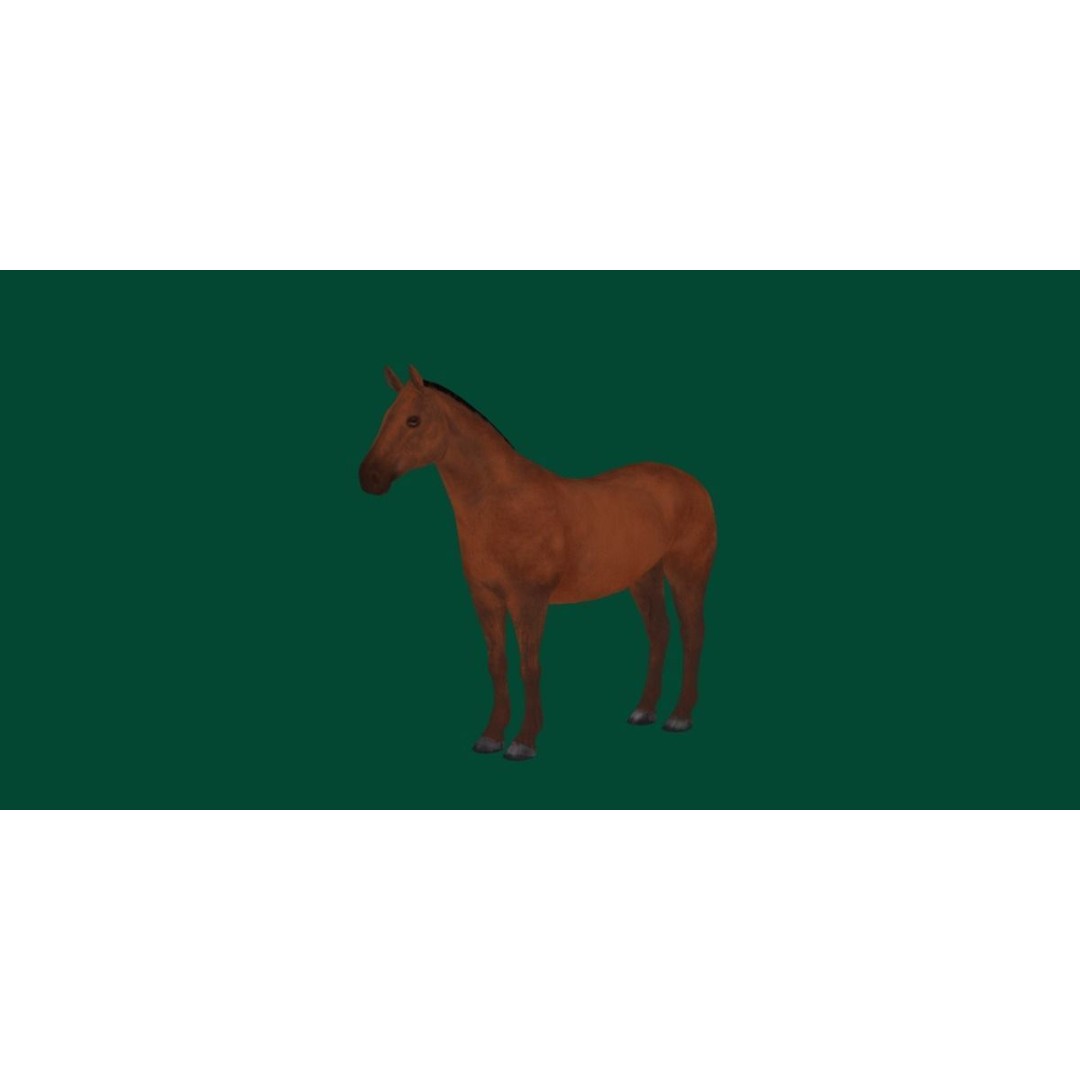 American Quarter Horse 3D Model – Low Poly Game Asset, FBX, PBR - View 25