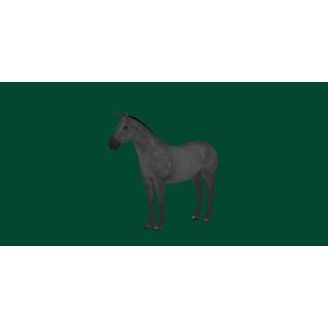 American Quarter Horse 3D Model – Low Poly Game Asset, FBX, PBR - View 6