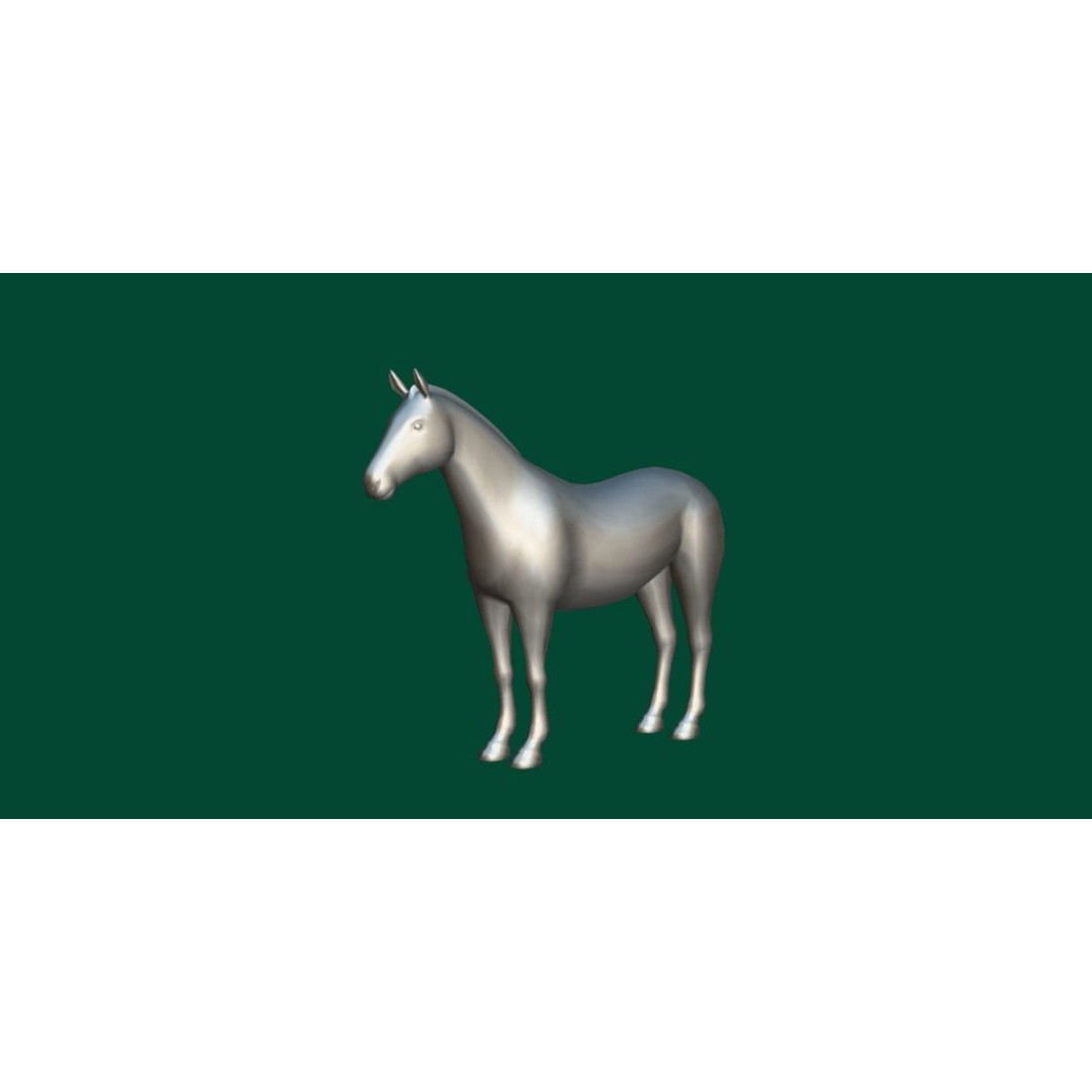American Quarter Horse 3D Model – Low Poly Game Asset, FBX, PBR - View 7