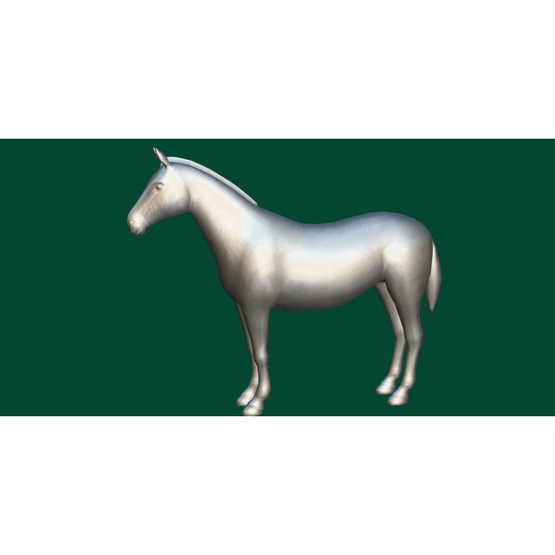 American Quarter Horse 3D Model – Low Poly Game Asset, FBX, PBR - View 8