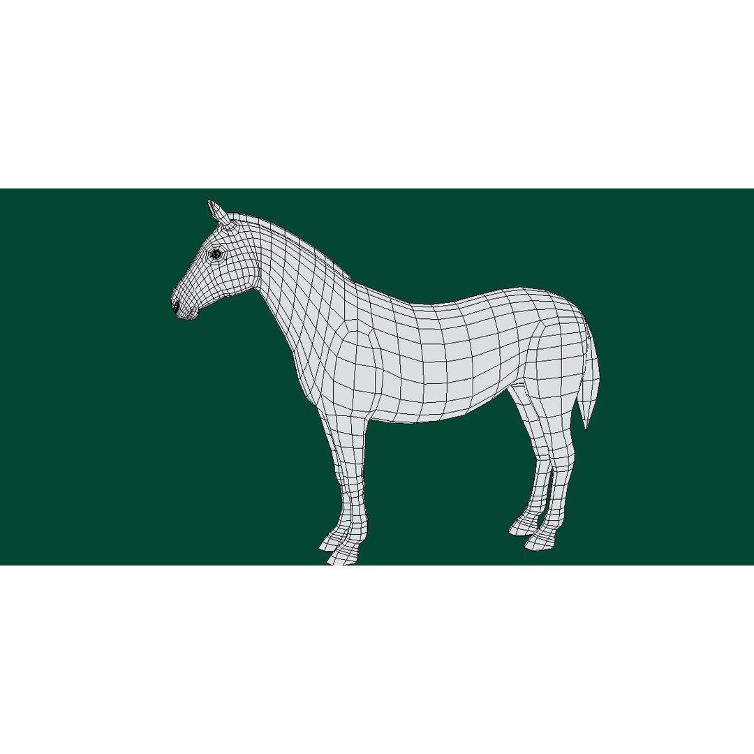 American Quarter Horse 3D Model – Low Poly Game Asset, FBX, PBR - View 9