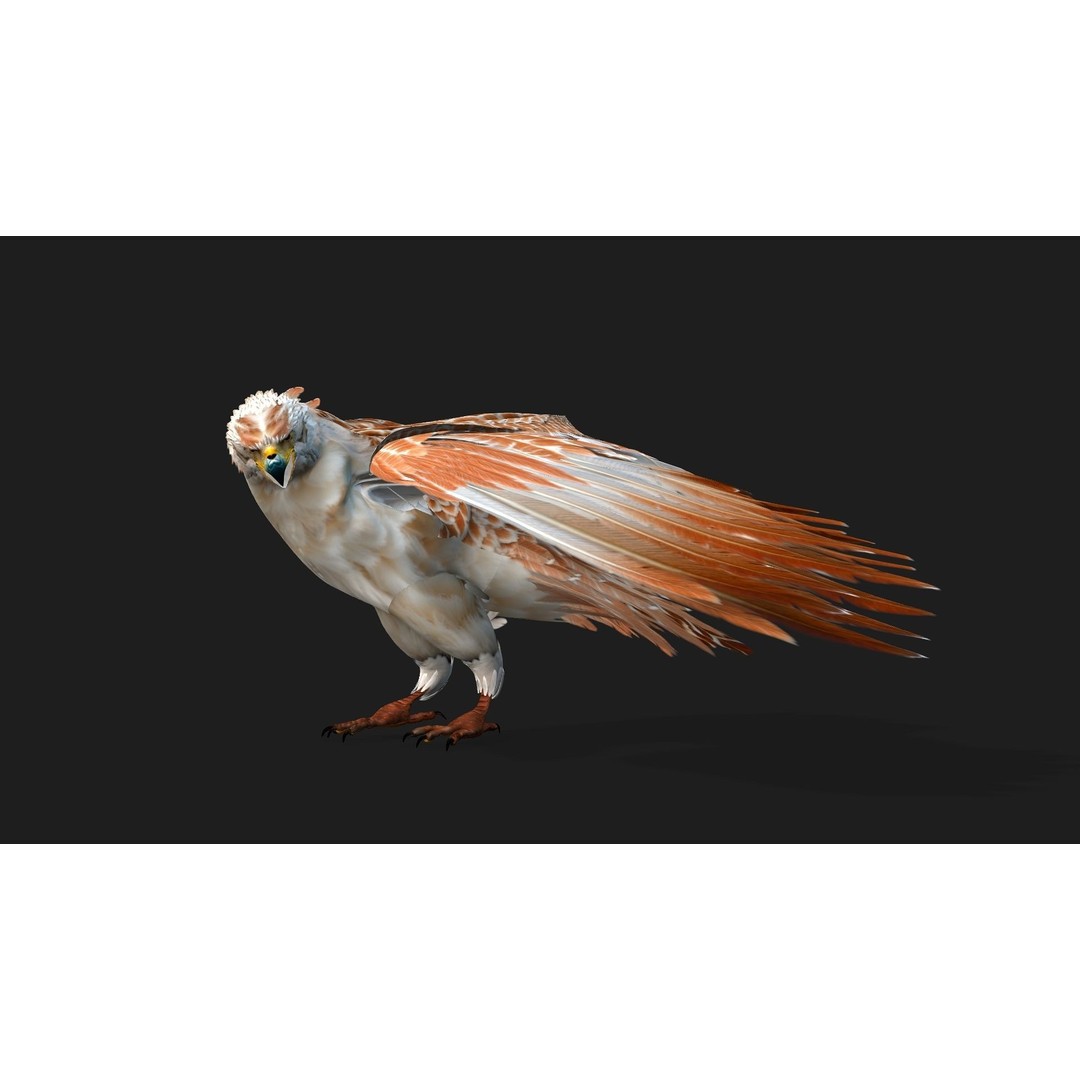 Eagle V2E 3D Model – Rigged Animated Bird with PBR Textures - View 10