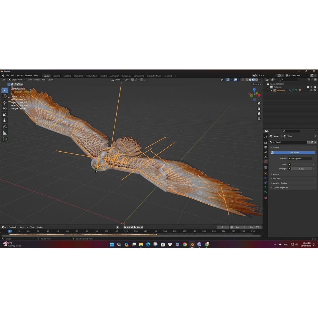 Eagle V2E 3D Model – Rigged Animated Bird with PBR Textures - View 20