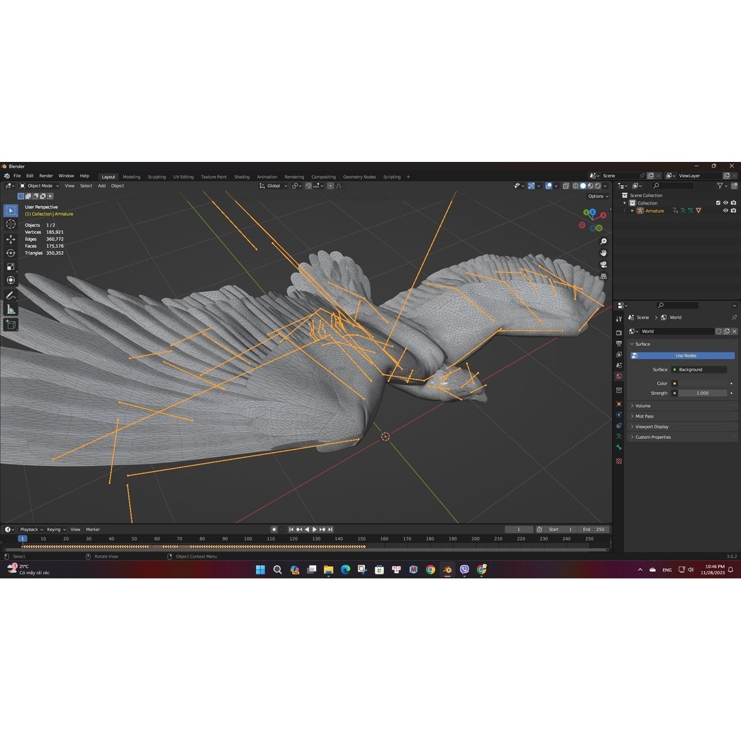 Eagle V2E 3D Model – Rigged Animated Bird with PBR Textures - View 21