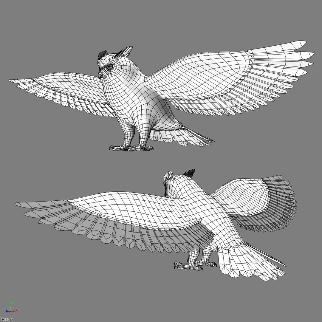 Great Horned Owl 3D Model – Rigged Animated Flight Asset, FBX - View 13