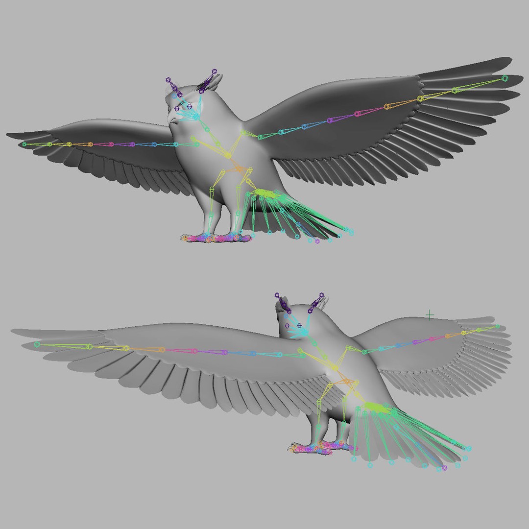 Great Horned Owl 3D Model – Rigged Animated Flight Asset, FBX - View 14