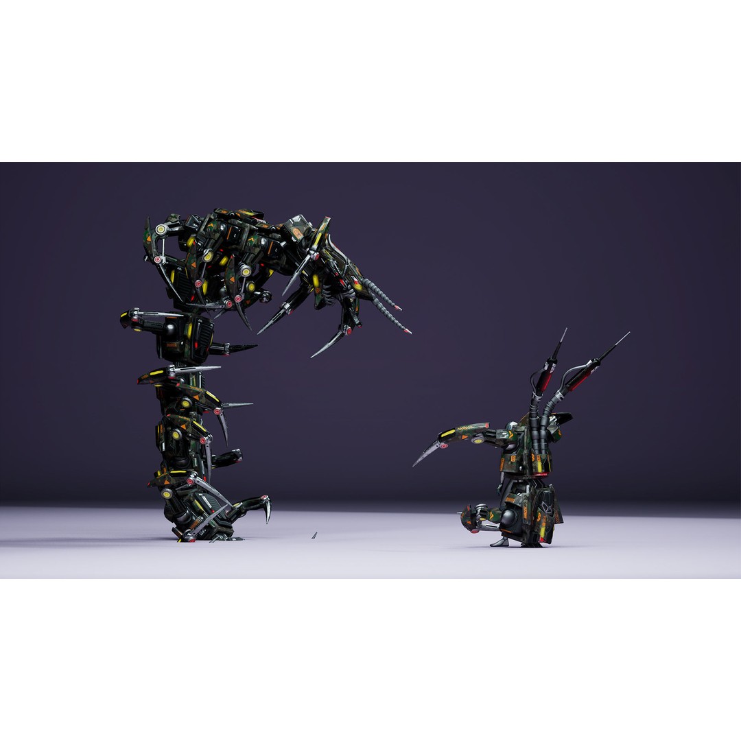 Scolopendra 3D Model – Low Poly Sci-Fi Character, Rigged, FBX
