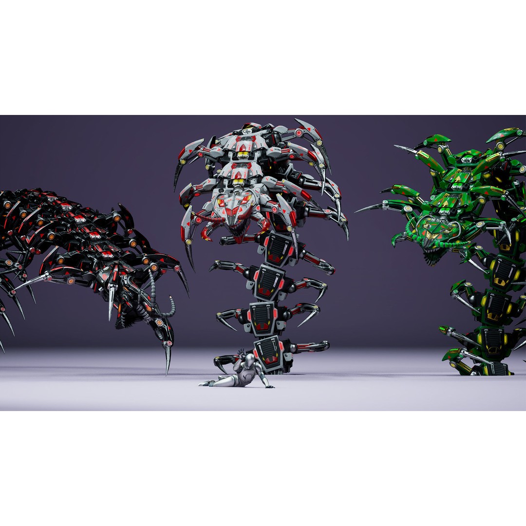 Scolopendra 3D Model – Low Poly Sci-Fi Character, Rigged, FBX - View 13