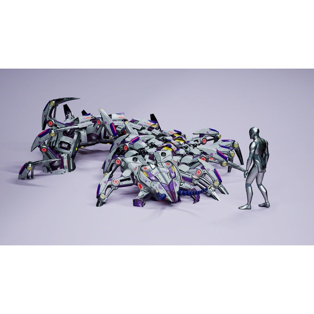 Scolopendra 3D Model – Low Poly Sci-Fi Character, Rigged, FBX - View 16