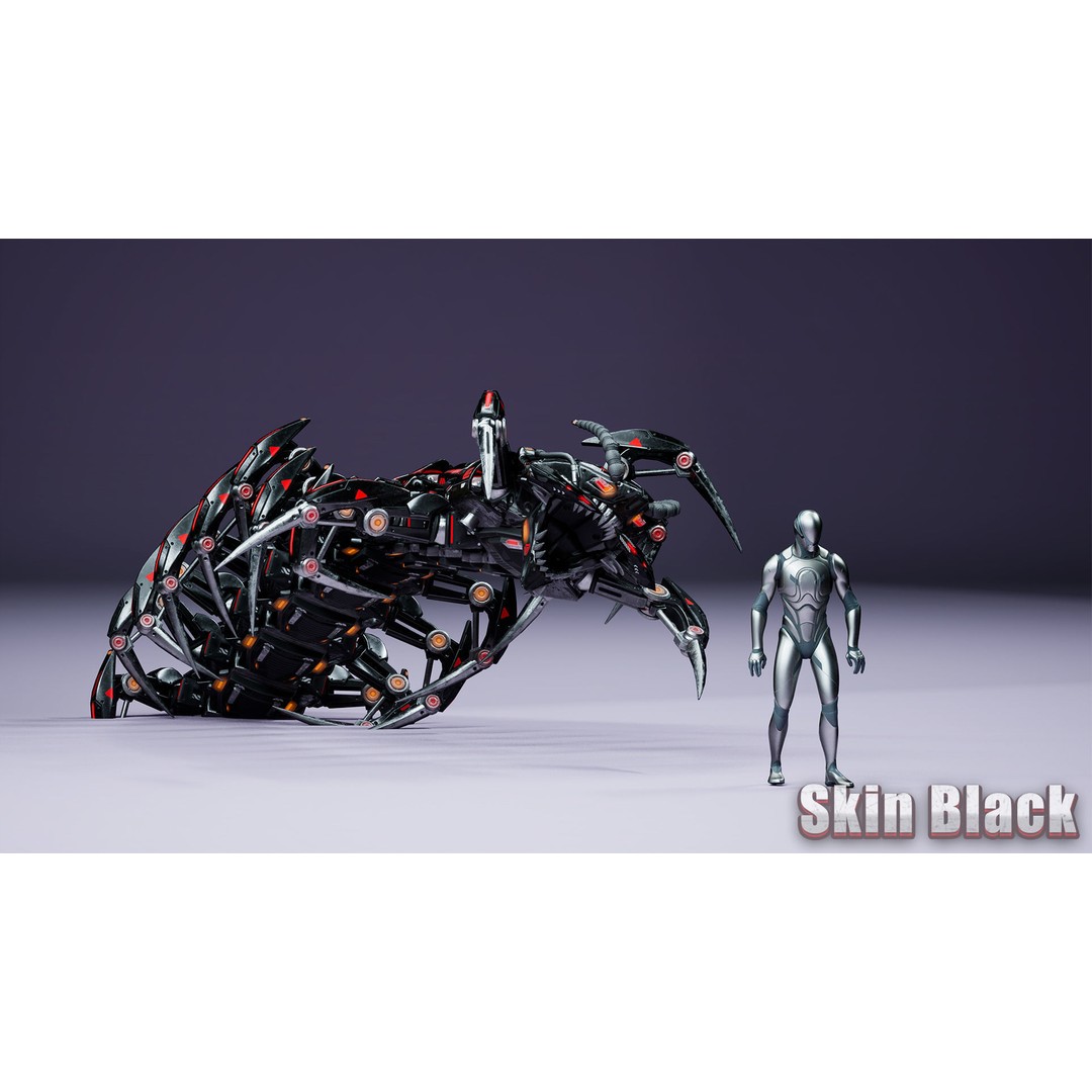 Scolopendra 3D Model – Low Poly Sci-Fi Character, Rigged, FBX - View 19