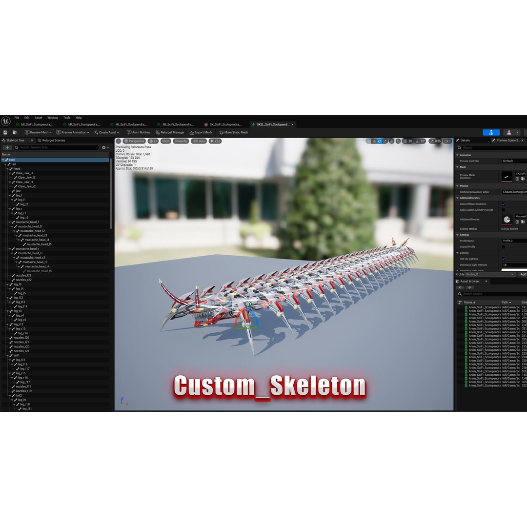 Scolopendra 3D Model – Low Poly Sci-Fi Character, Rigged, FBX - View 20