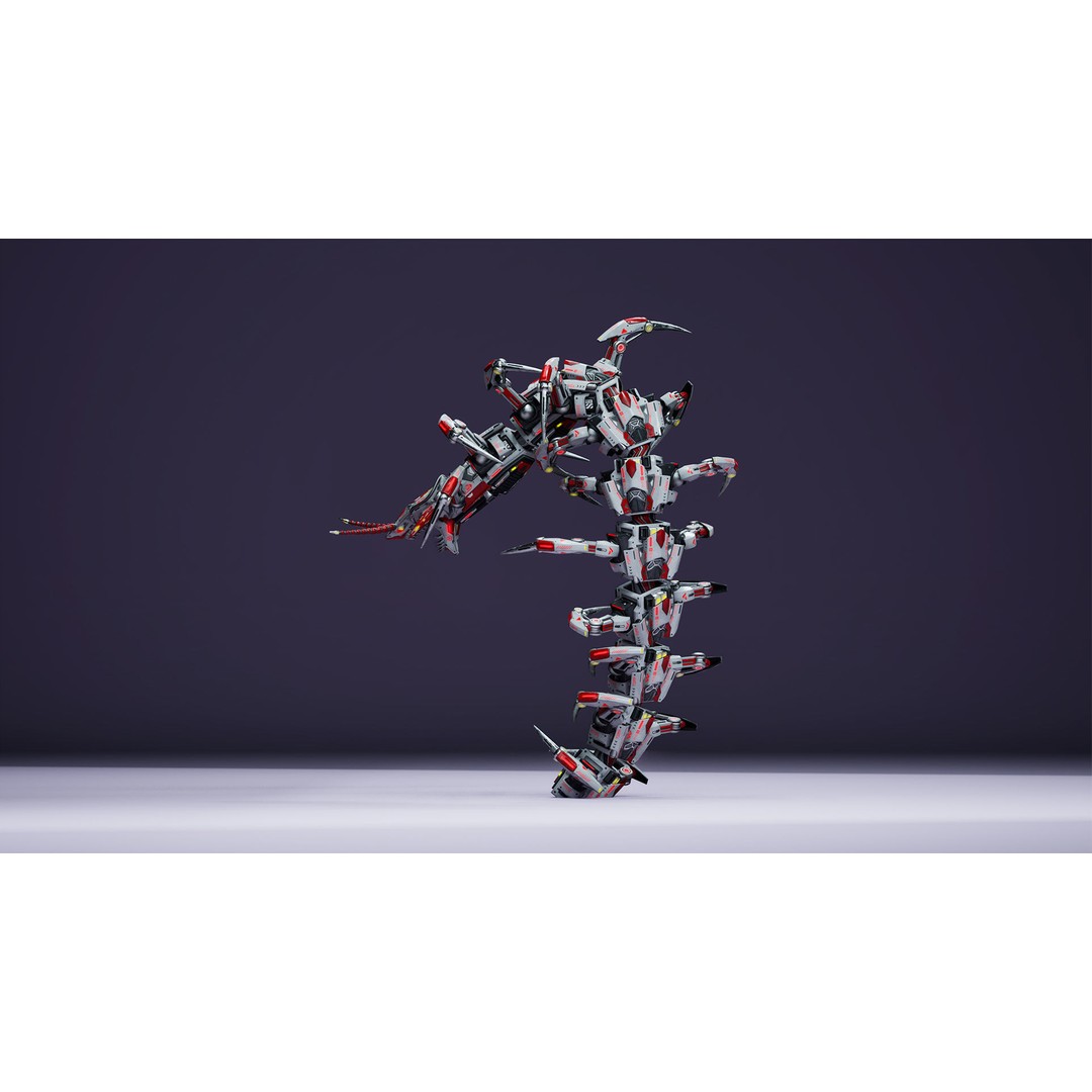 Scolopendra 3D Model – Low Poly Sci-Fi Character, Rigged, FBX - View 4