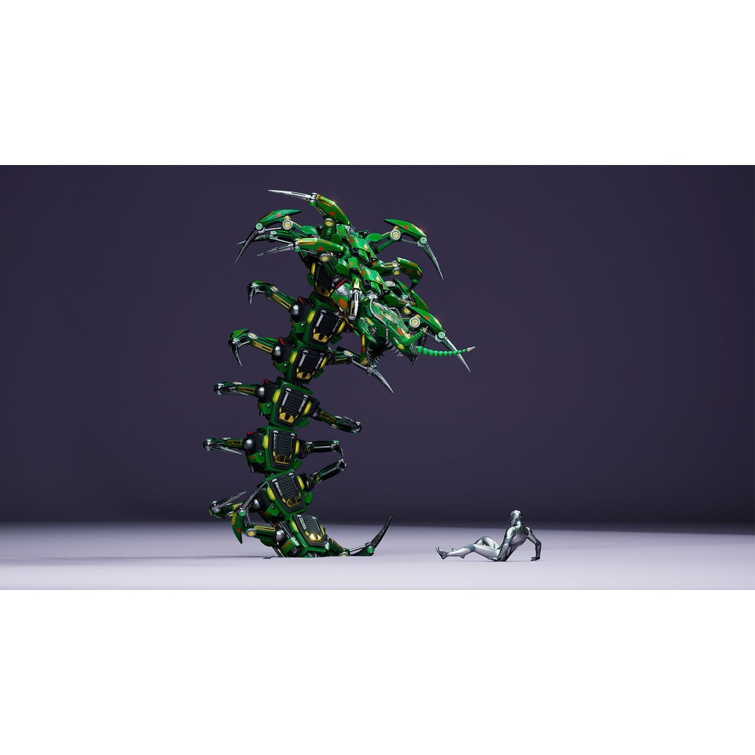 Scolopendra 3D Model – Low Poly Sci-Fi Character, Rigged, FBX - View 6