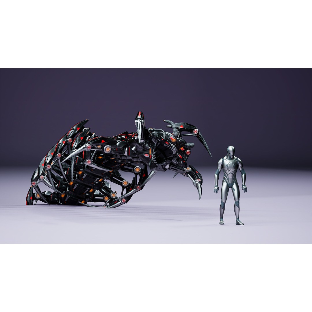 Scolopendra 3D Model – Low Poly Sci-Fi Character, Rigged, FBX - View 7