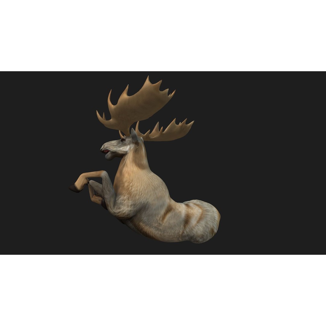Moose 3D Model – Rigged Animal Asset with PBR Textures, FBX - View 10