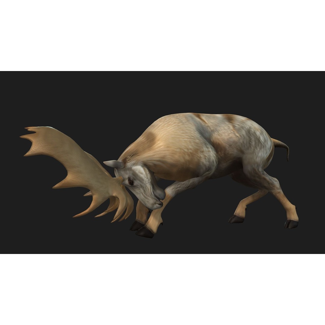 Moose 3D Model – Rigged Animal Asset with PBR Textures, FBX - View 15