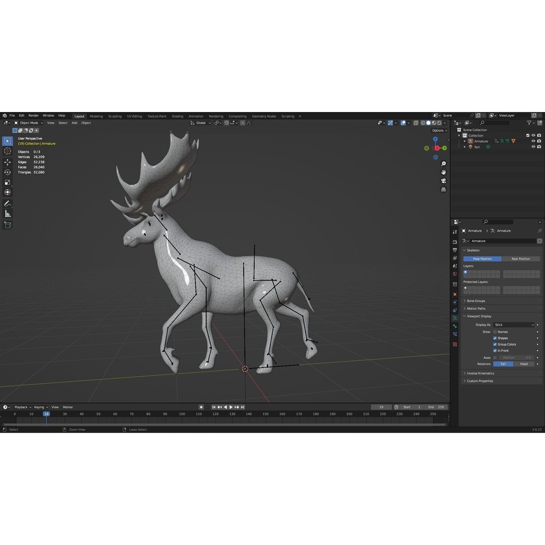 Moose 3D Model – Rigged Animal Asset with PBR Textures, FBX - View 20