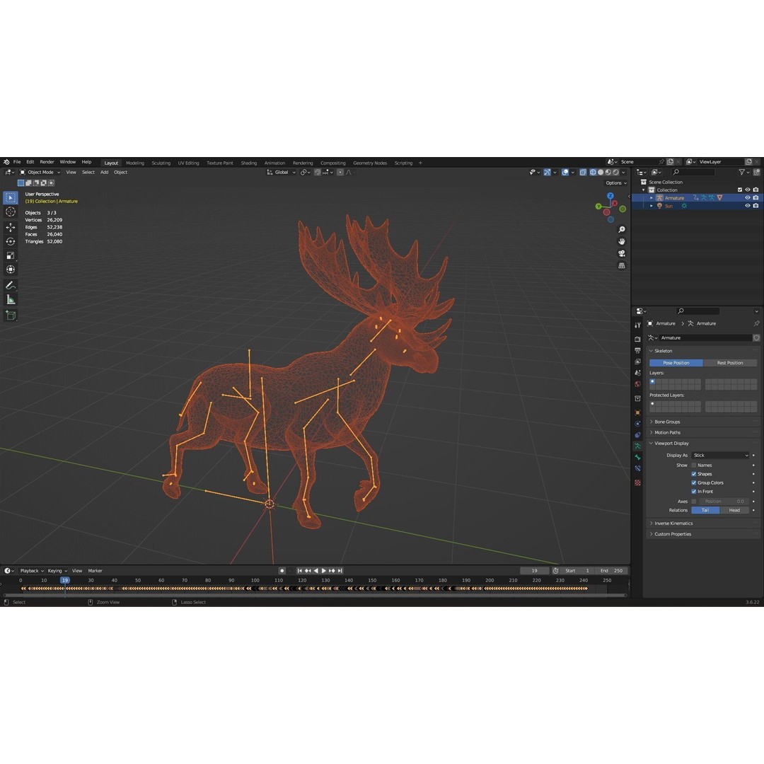 Moose 3D Model – Rigged Animal Asset with PBR Textures, FBX - View 21