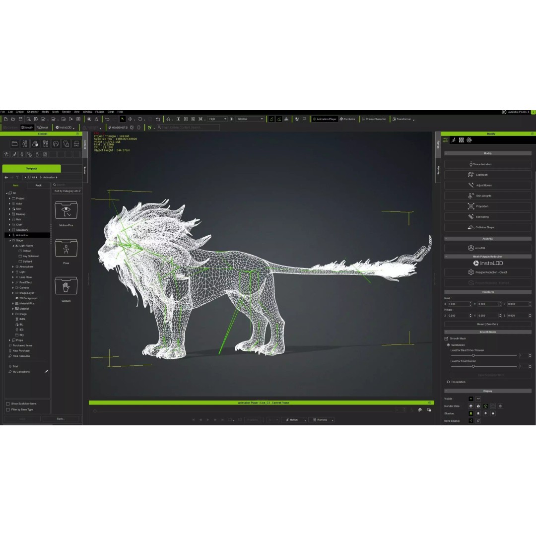 Heavenly Might Lion 3D Model – Rigged PBR Animal Asset for Animation