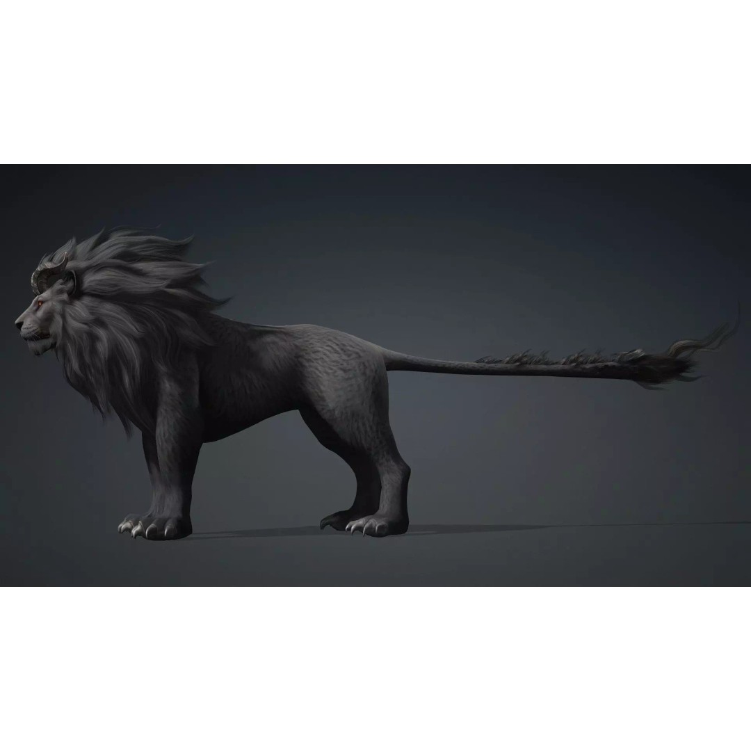 Heavenly Might Lion 3D Model – Rigged PBR Animal Asset for Animation - View 11