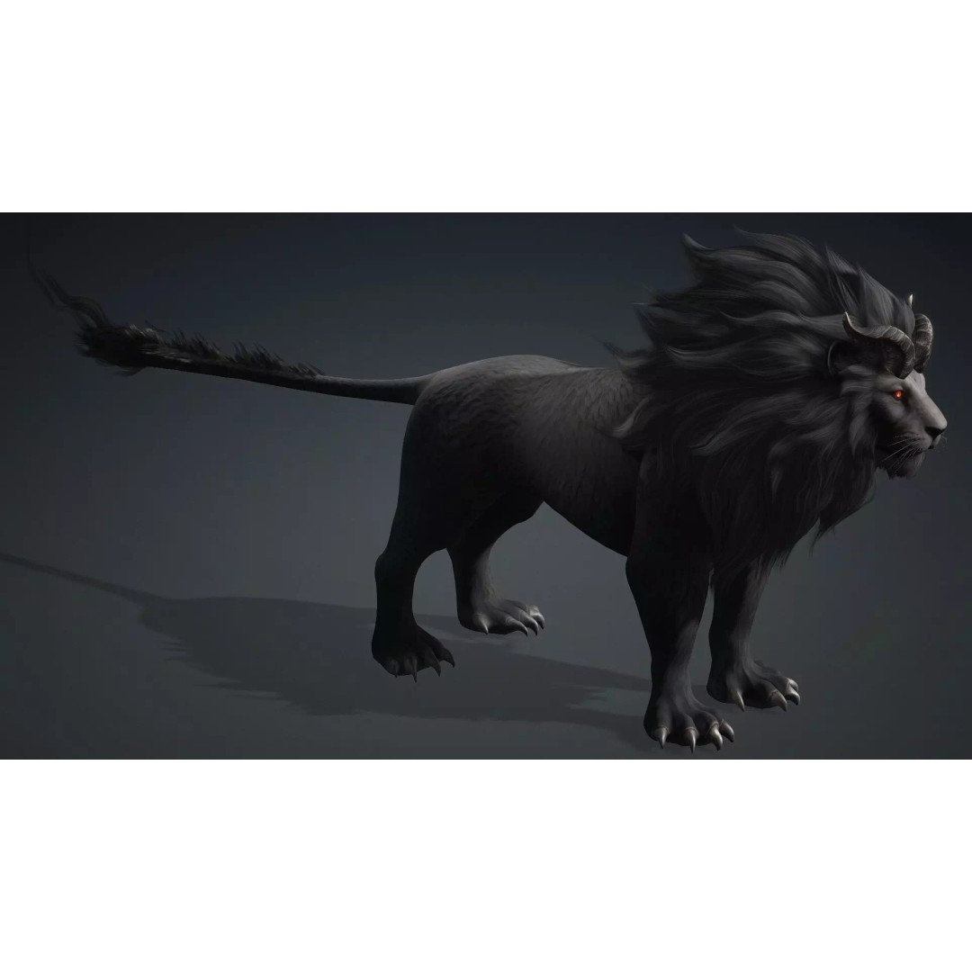 Heavenly Might Lion 3D Model – Rigged PBR Animal Asset for Animation - View 12