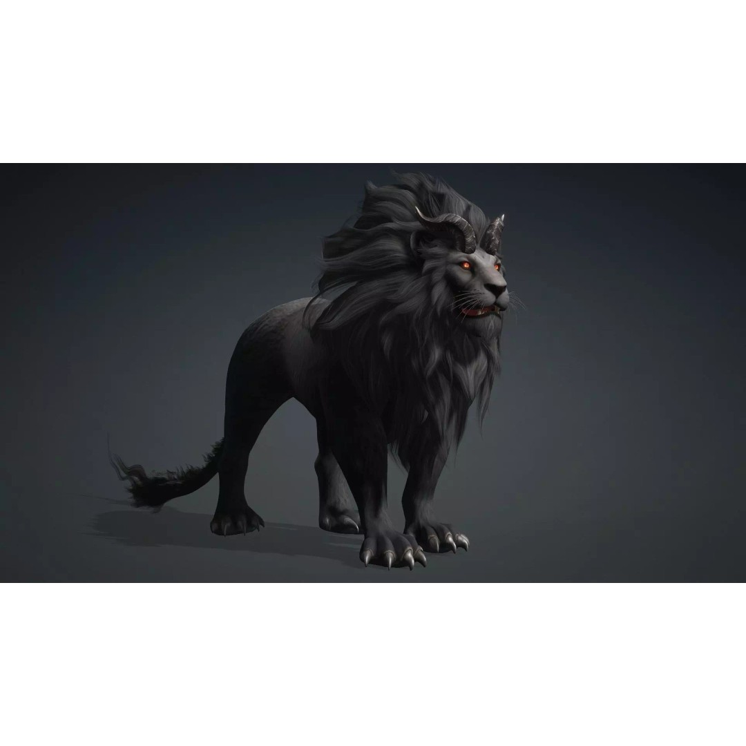 Heavenly Might Lion 3D Model – Rigged PBR Animal Asset for Animation - View 16