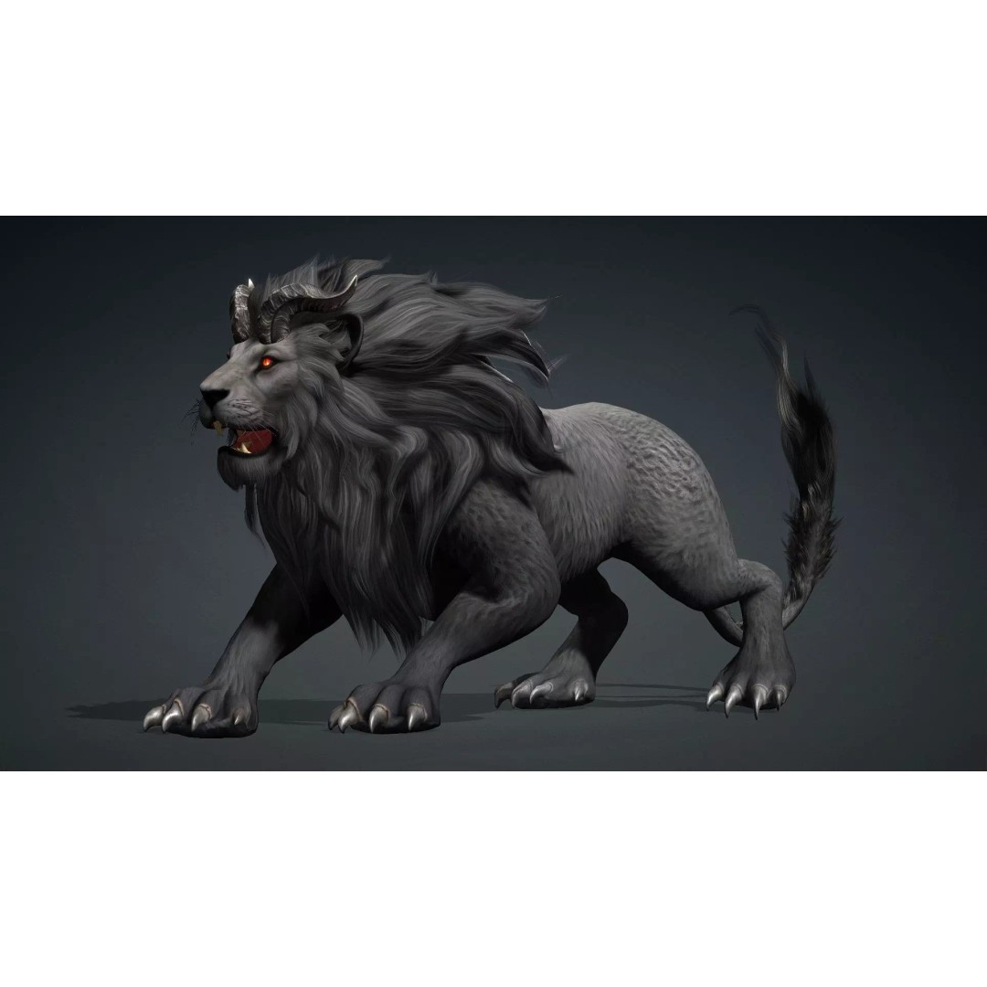 Heavenly Might Lion 3D Model – Rigged PBR Animal Asset for Animation - View 3