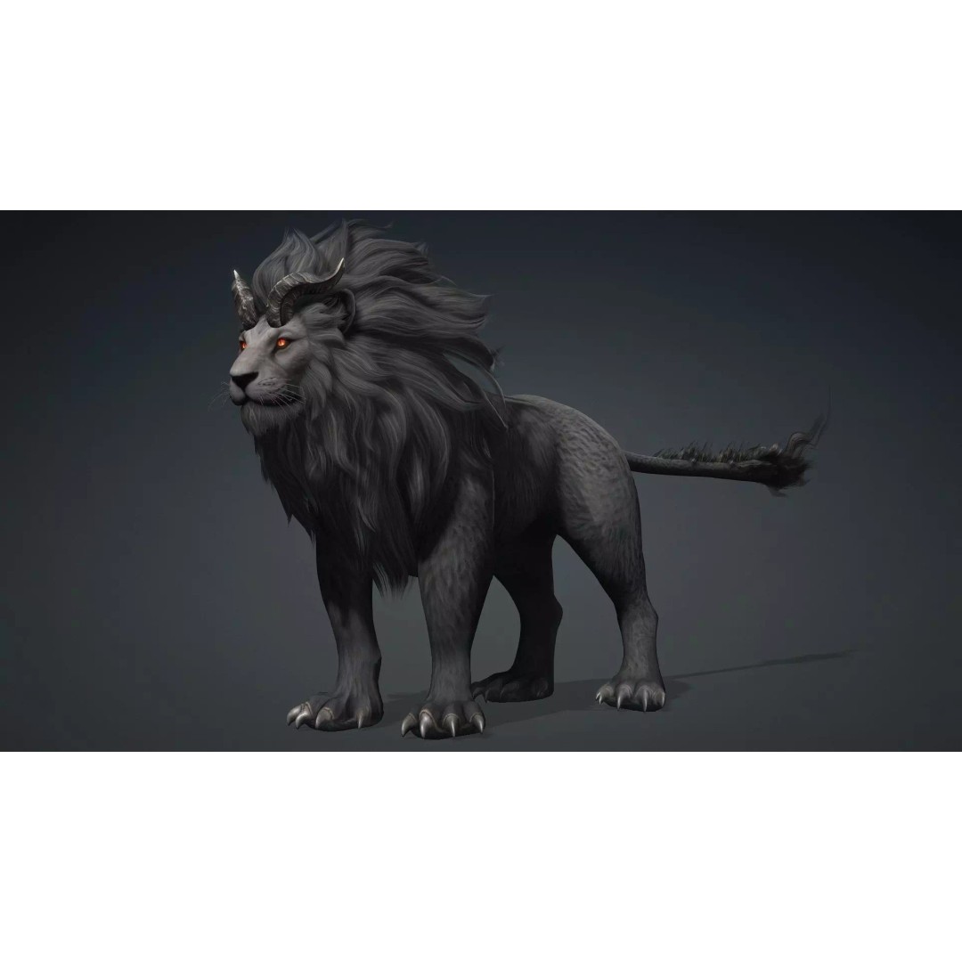 Heavenly Might Lion 3D Model – Rigged PBR Animal Asset for Animation - View 4