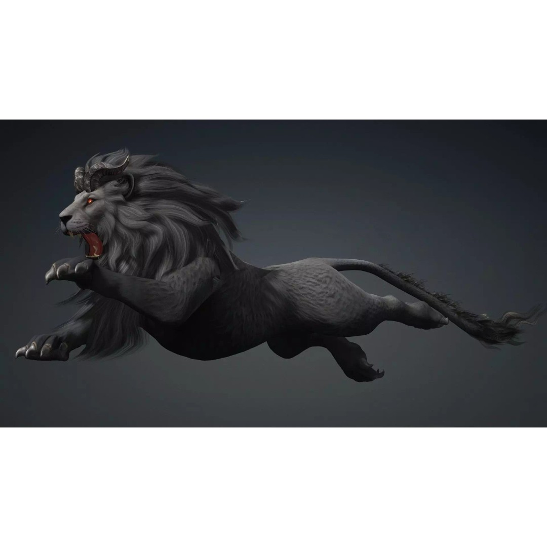 Heavenly Might Lion 3D Model – Rigged PBR Animal Asset for Animation - View 6