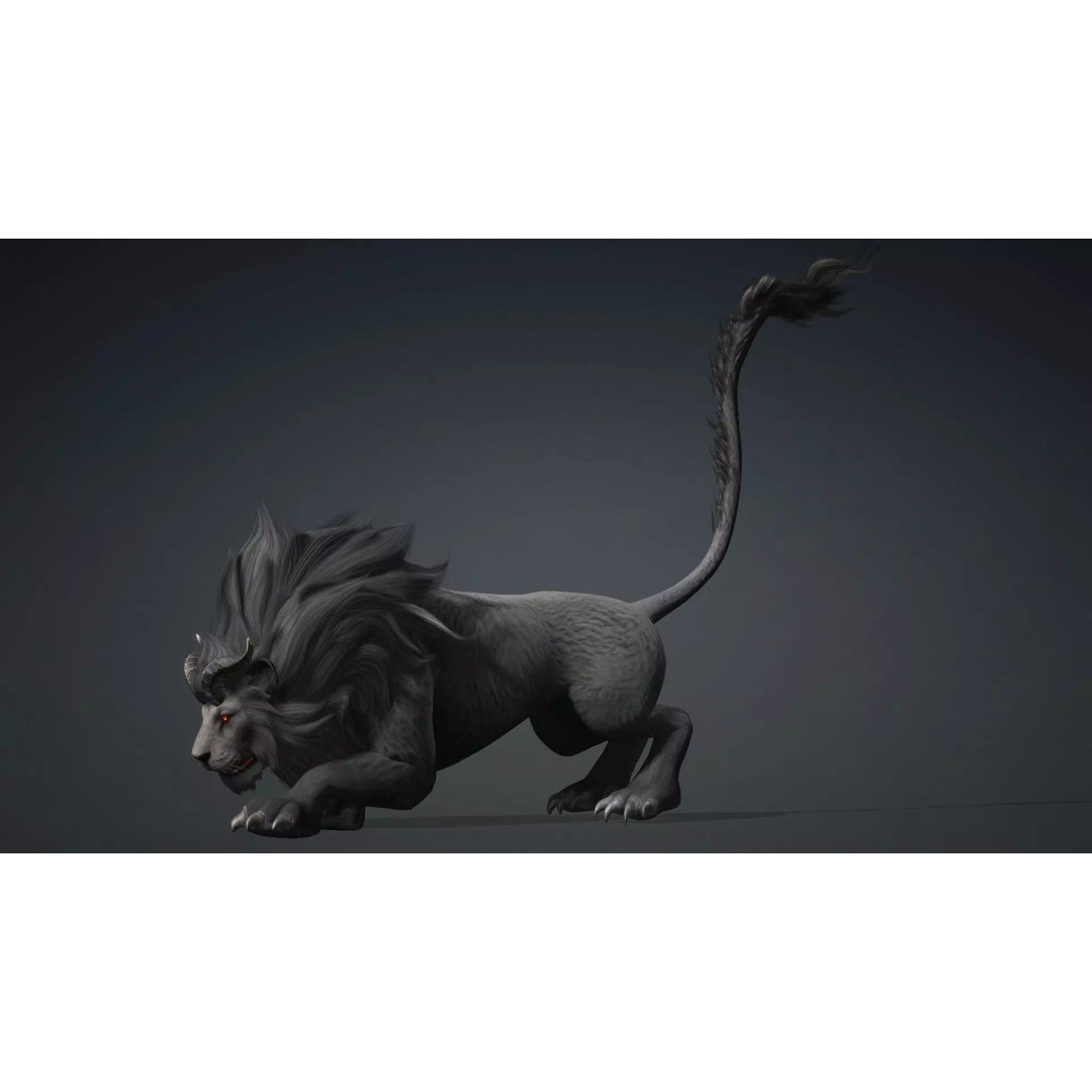 Heavenly Might Lion 3D Model – Rigged PBR Animal Asset for Animation - View 7