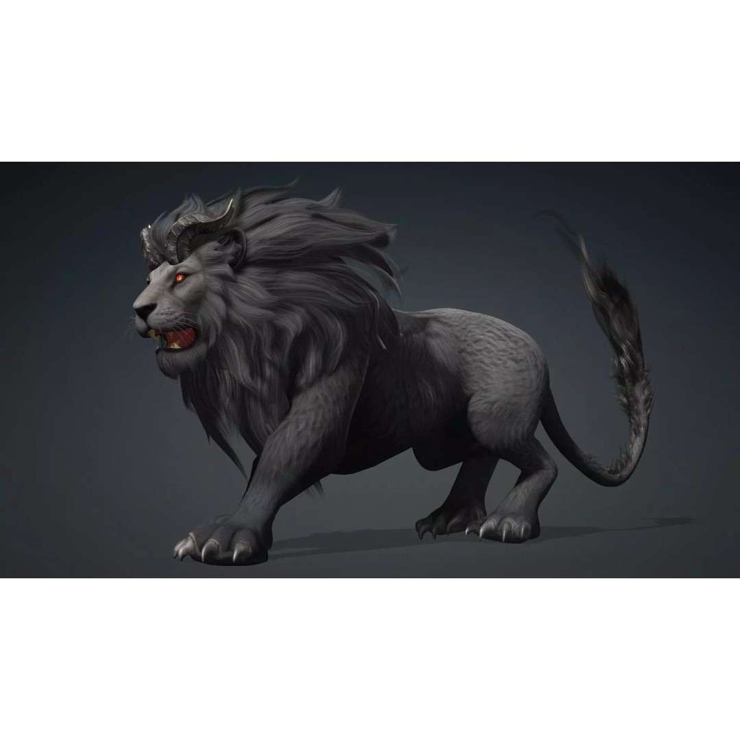 Heavenly Might Lion 3D Model – Rigged PBR Animal Asset for Animation - View 8