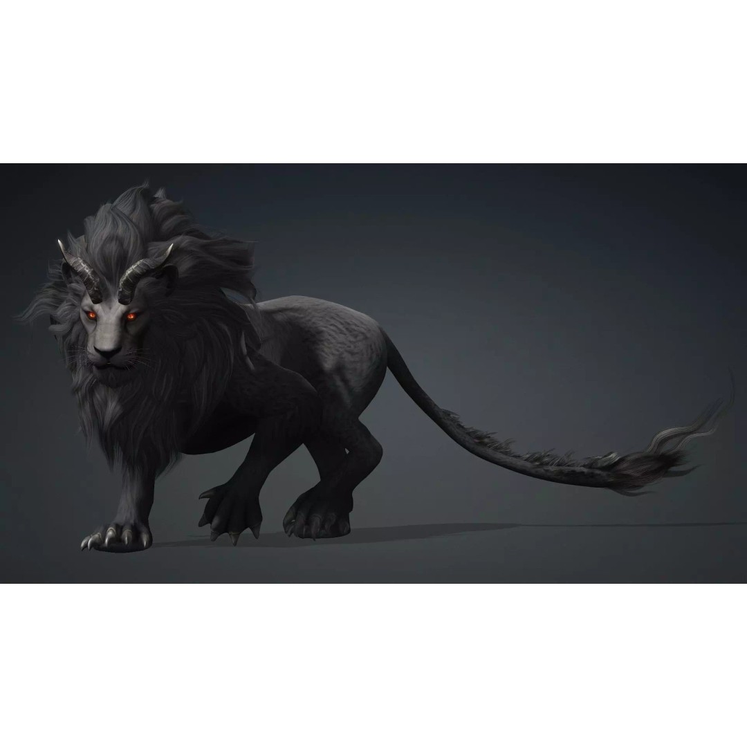 Heavenly Might Lion 3D Model – Rigged PBR Animal Asset for Animation - View 9